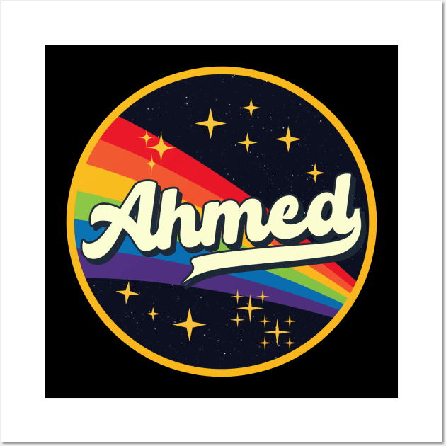 Ahmed // Rainbow In Space Vintage Style Wall Art by LMW Art